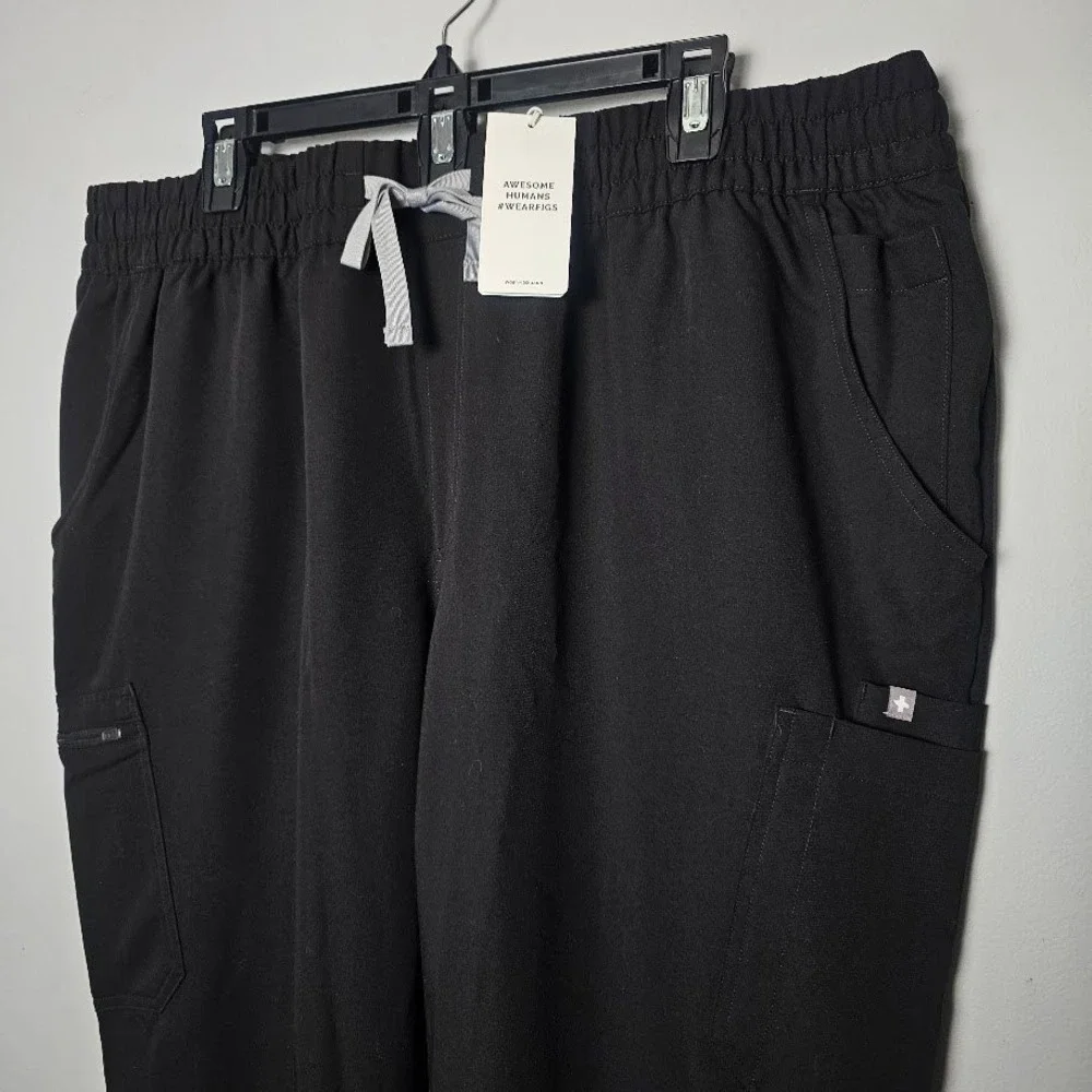 FIGS Womens Uman Relaxed Jogger Scrub Pants 4XLT Black Nurse RN Healthcare